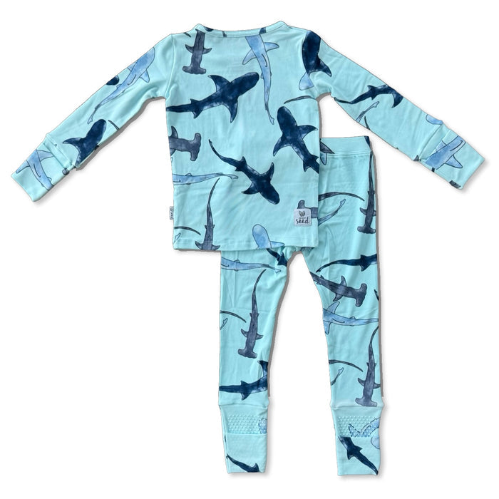 Shiver Me Shark All Wrapped Up Kid's Two Piece Jammie Set