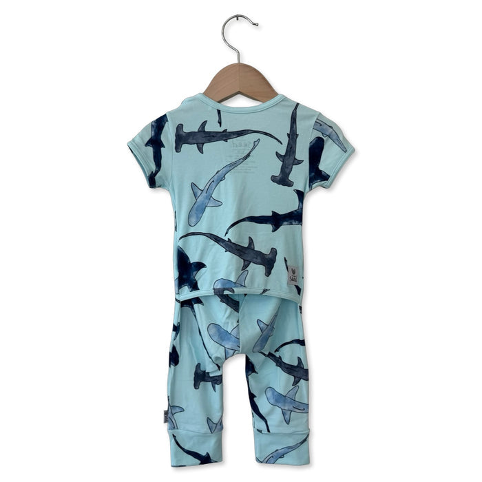 Shiver Me Shark Short Long Romper Luxe Edition | Cotton Bamboo Blend