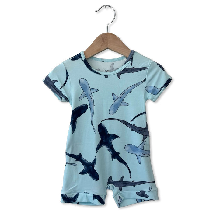 Shiver Me Shark Shorty Romper Luxe Edition | Cotton Bamboo Blend