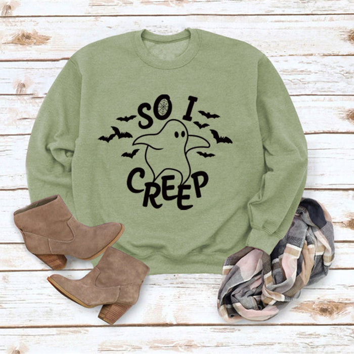 Olive green sweater (black font) / S