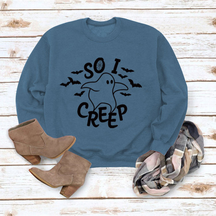 Blue sweater (black font) / S
