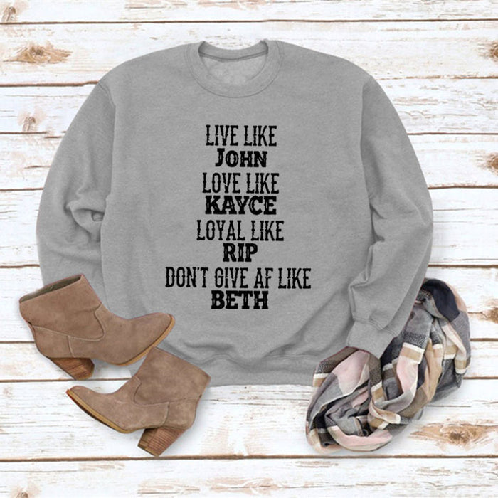 Grey sweater (black font) / S