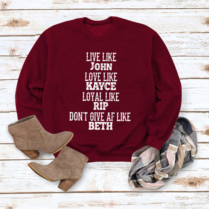Red wine sweater (white font) / S