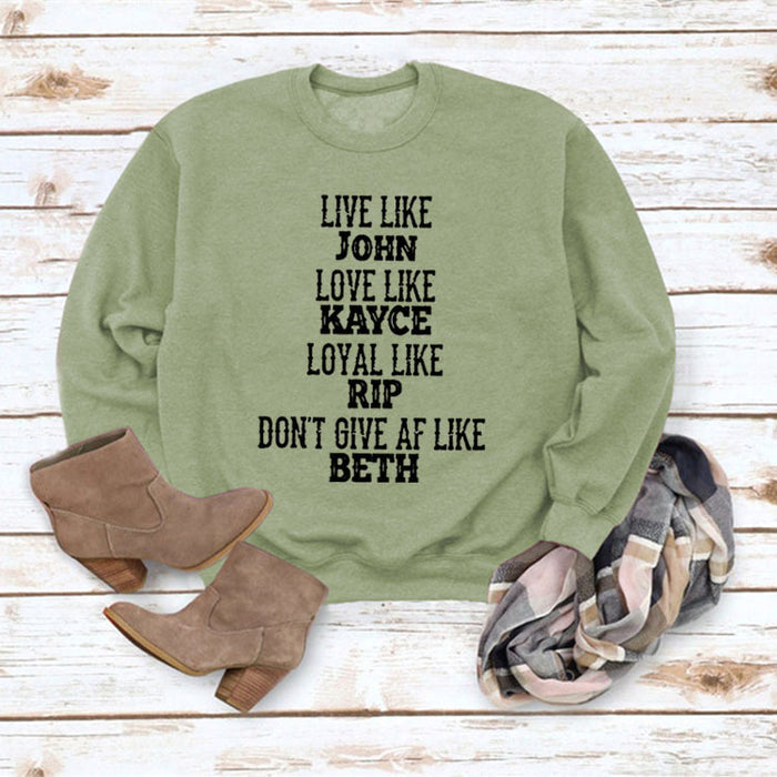Olive sweater (black font) / S