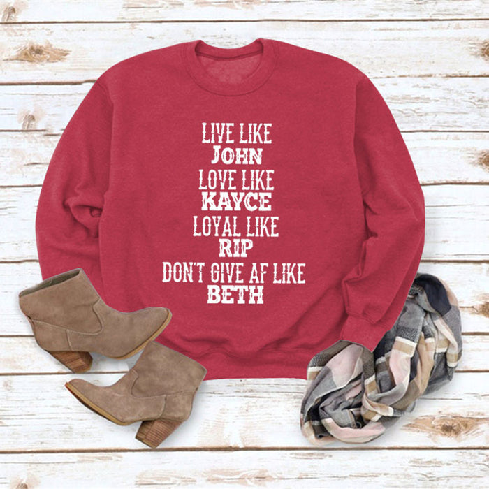 Red sweater (white font) / S