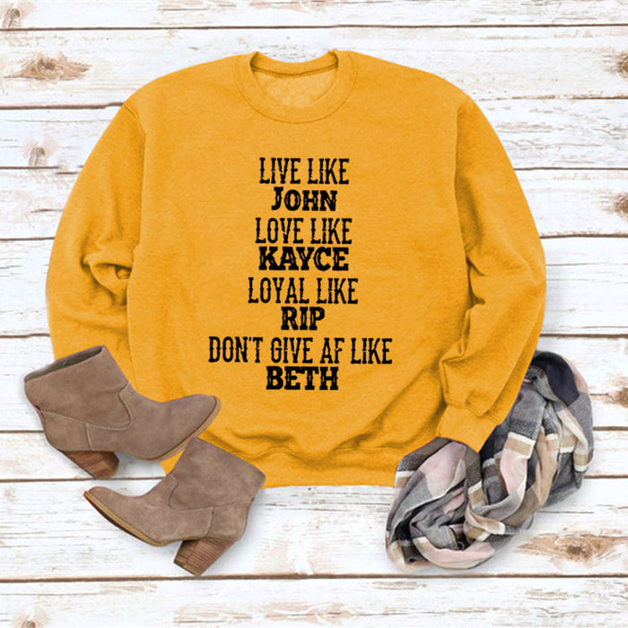 Yellow sweater (black font) / S
