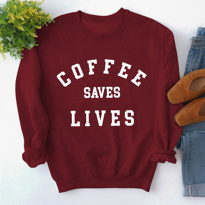 Red wine sweater (white font) / S