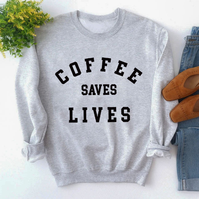 Grey sweater (black font) / S
