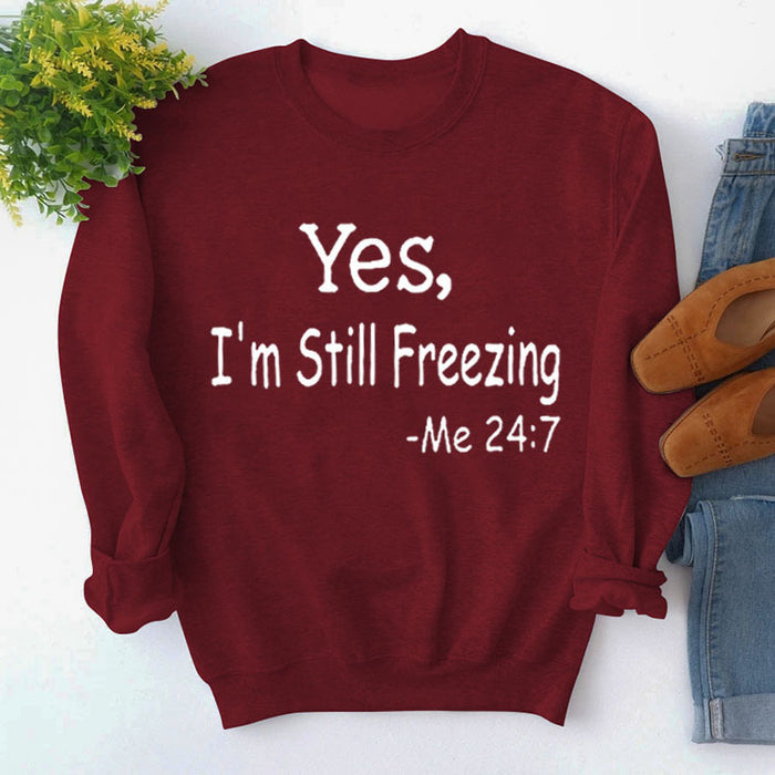 Red wine sweater (white font) / S