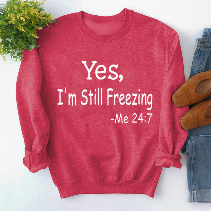 Red sweater (white font) / S