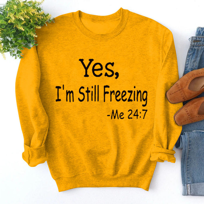 Yellow sweater (black font) / S