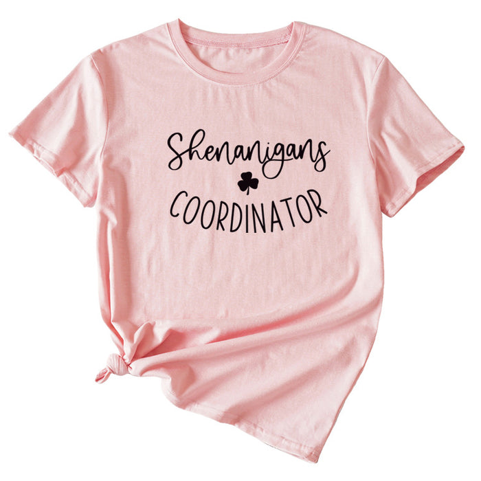 Pink (black font) / S