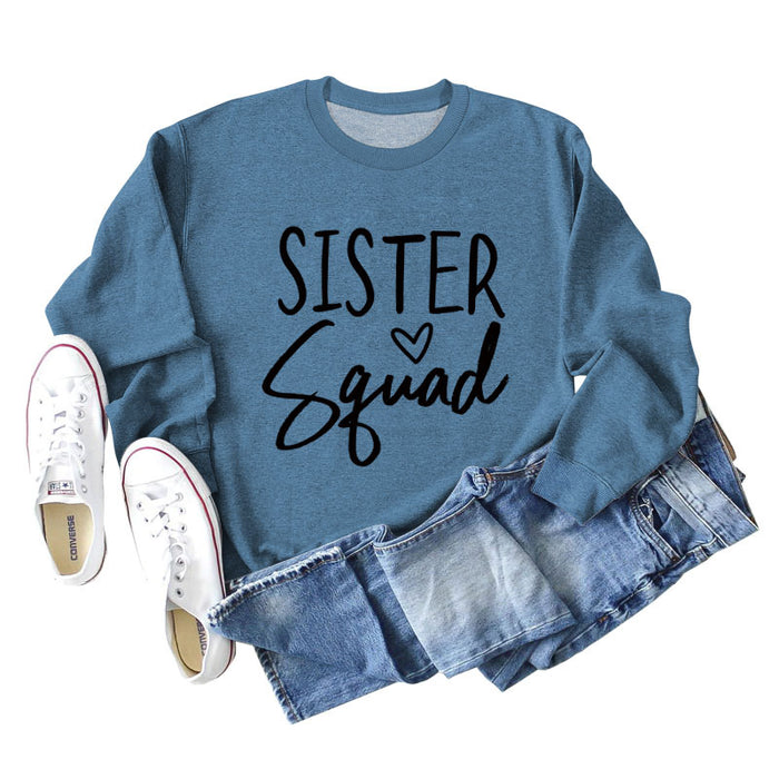 Blue sweater (black font) / S
