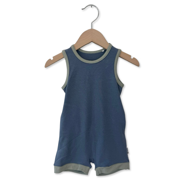 Slate & Sage Sleeveless Shorty Romper Luxe Edition | Cotton Bamboo Blend