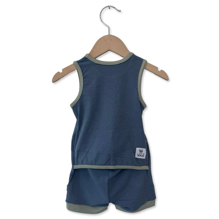 Slate & Sage Sleeveless Shorty Romper Luxe Edition | Cotton Bamboo Blend