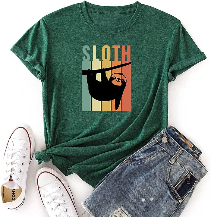Sloth Shirt Women Funny Cute Sloth T-Shirt