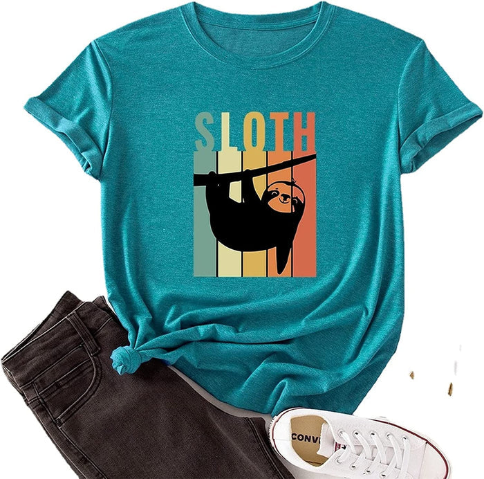 Sloth Shirt Women Funny Cute Sloth T-Shirt
