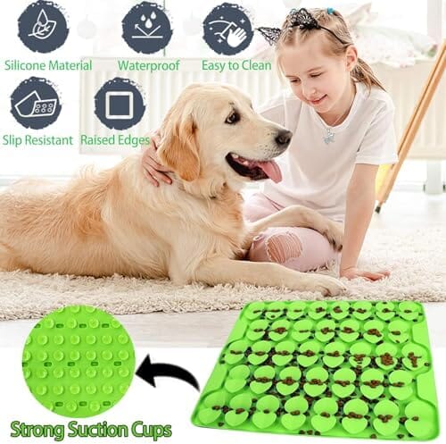 Slow Feeder Lick Mat for Dry Wet Food for Pet Encourages Natural Foraging Skill Dog Pet Clever