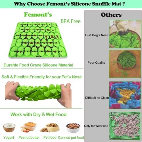 Slow Feeder Lick Mat for Dry Wet Food for Pet Encourages Natural Foraging Skill Dog Pet Clever