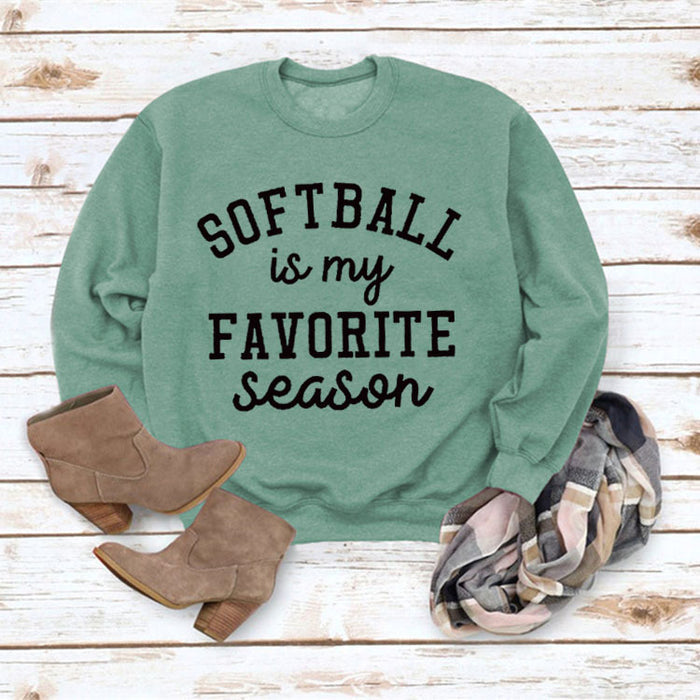Light green sweater (black font) / S