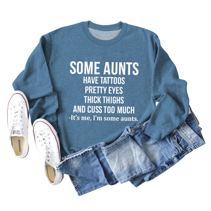 Blue sweater (white font) / S