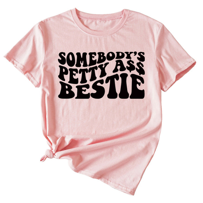 Pink (black font) / S