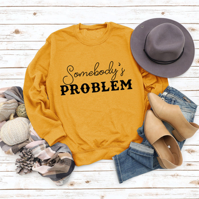 Yellow sweater (black font) / S