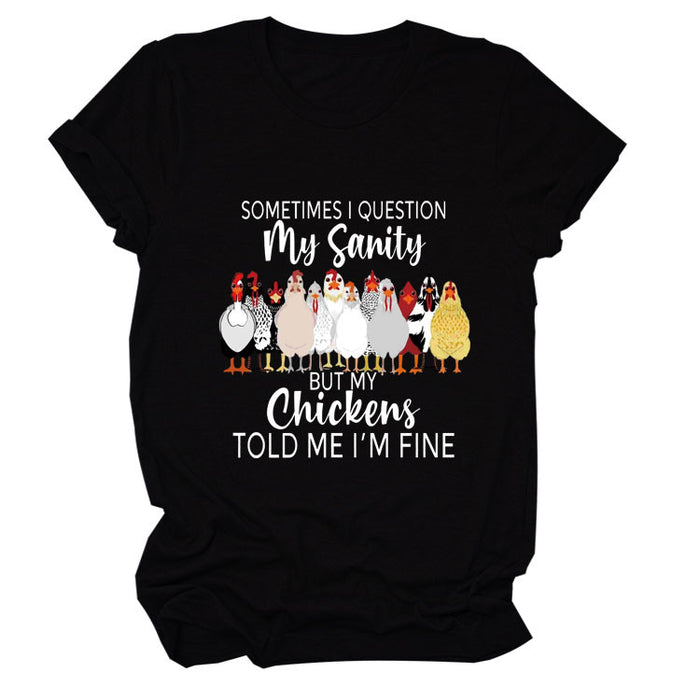 SOMETIMES QUESTION MY Summer Letter T-shirt with Short Sleeves Printed By Round Neck