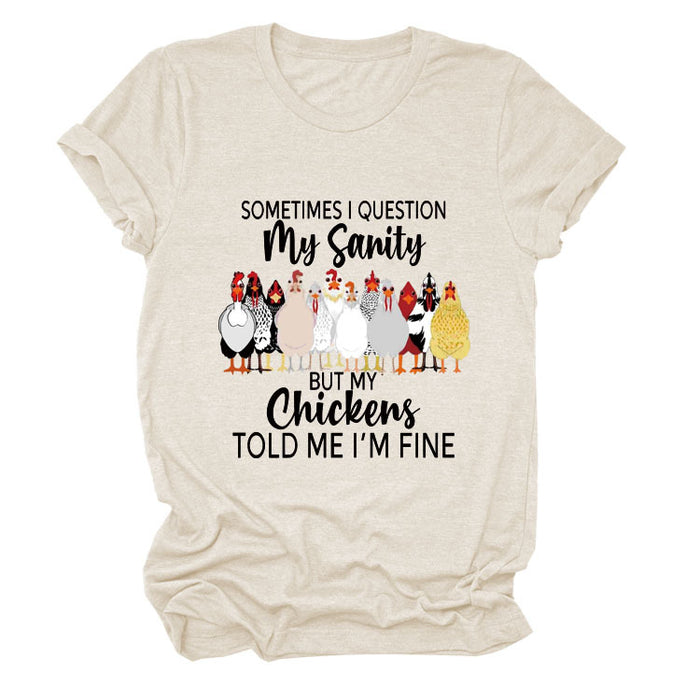 SOMETIMES QUESTION MY Summer Letter T-shirt with Short Sleeves Printed By Round Neck