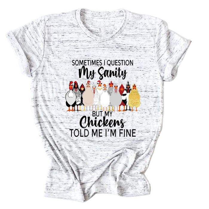 SOMETIMES QUESTION MY Summer Letter T-shirt with Short Sleeves Printed By Round Neck