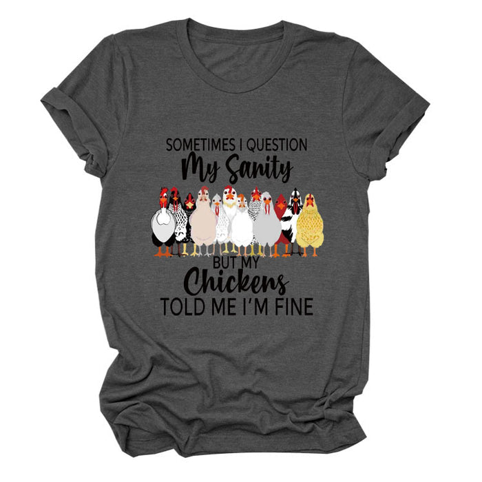 SOMETIMES QUESTION MY Summer Letter T-shirt with Short Sleeves Printed By Round Neck