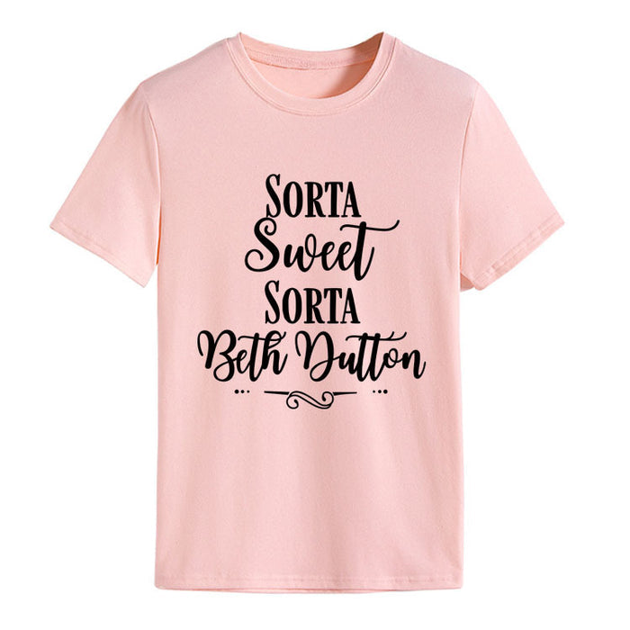 Pink (black font) / S