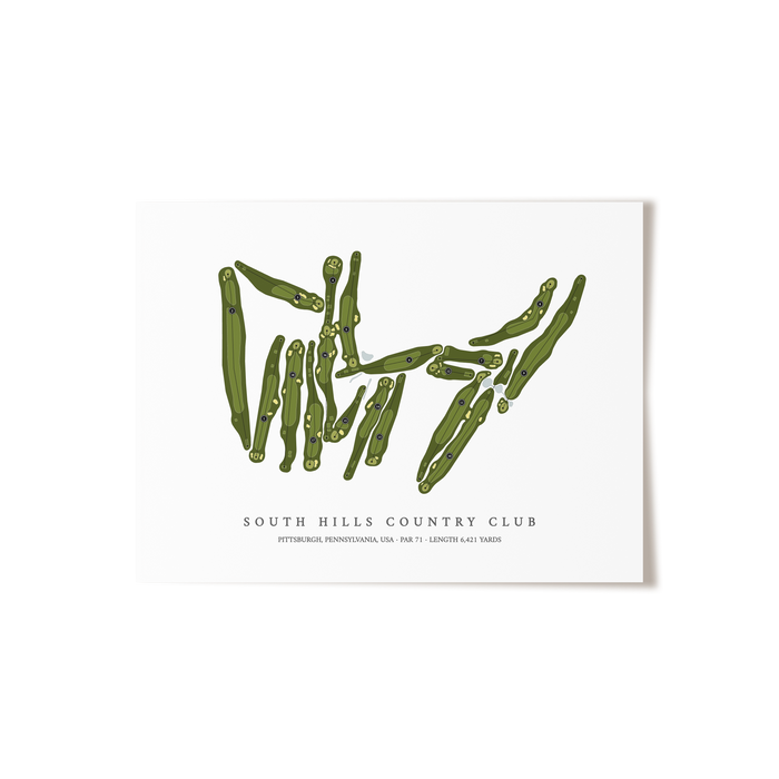 South Hills Country Club | Golf Course Print | Unframed
