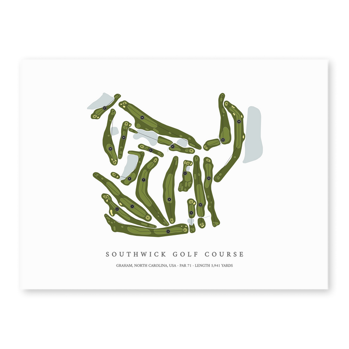 Southwick Golf Course | Golf Course Map | Unframed