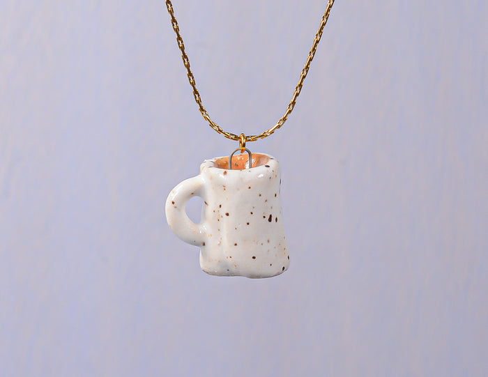 Speckled Coffee Mug Necklace
