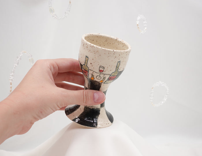 Speckled Wine Goblet