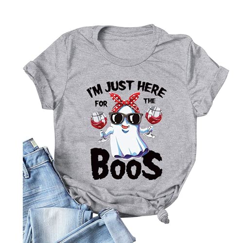 Spooky Ghost Shirt for Women I'm Just Here for The Boos T-Shirt