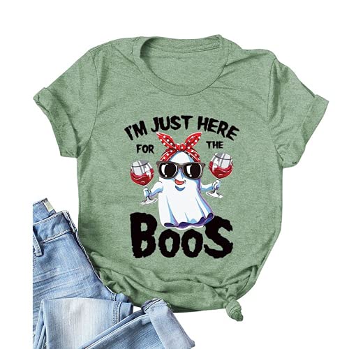 Spooky Ghost Shirt for Women I'm Just Here for The Boos T-Shirt