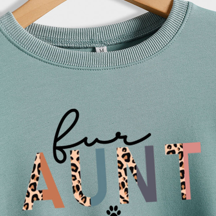 Spot For Aunt Dog Print Letter Leopard Women's Long Sleeve Loose Bodysuit Women