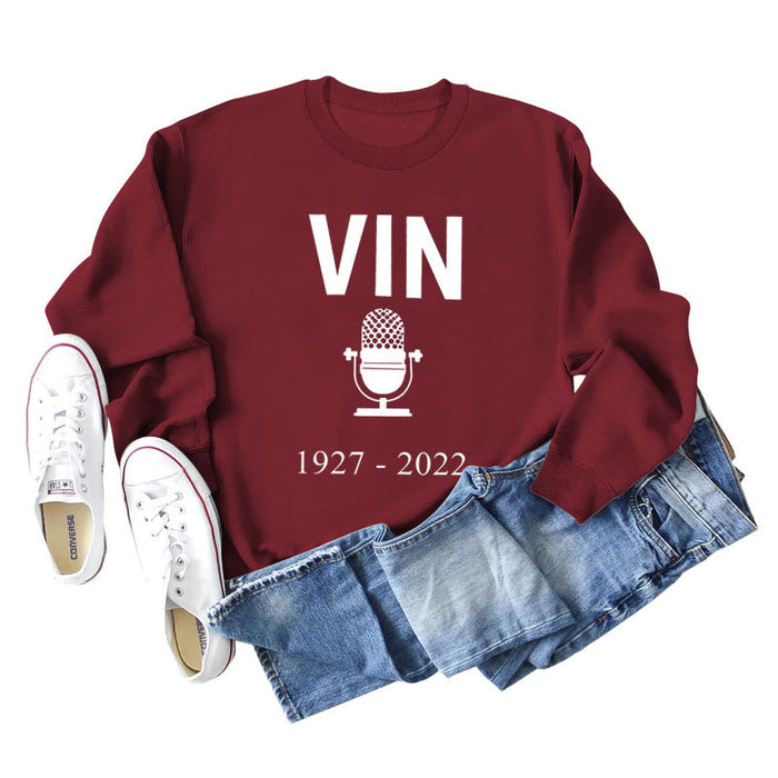 Red wine sweater (white font) / S