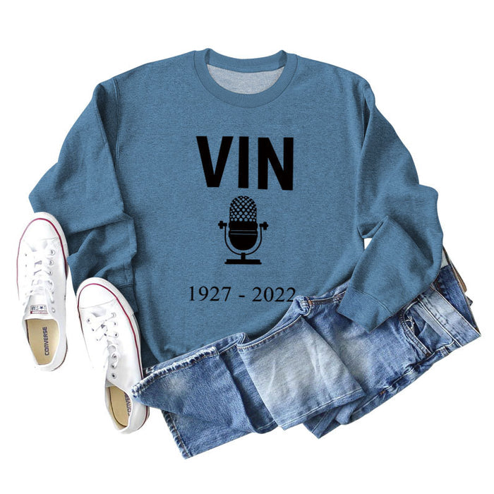 Blue sweater (black font) / S