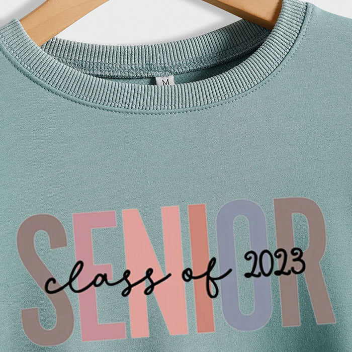 Spot Senior Class of 2023 Letter Loose Casual Long-sleeved Sweater Women
