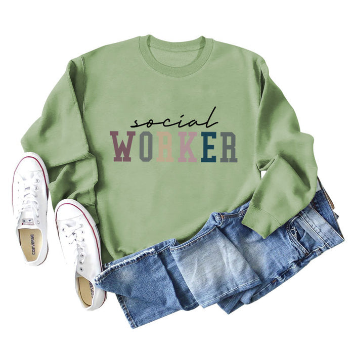 Olive green sweater (black word color picture) / S