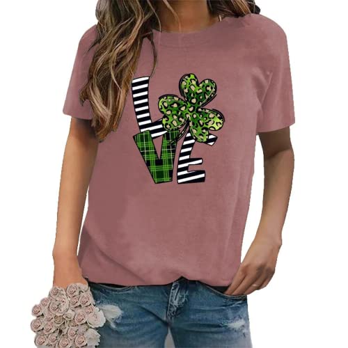 St Patrick Love Tee Women Shamrock Graphic Gift Shirt