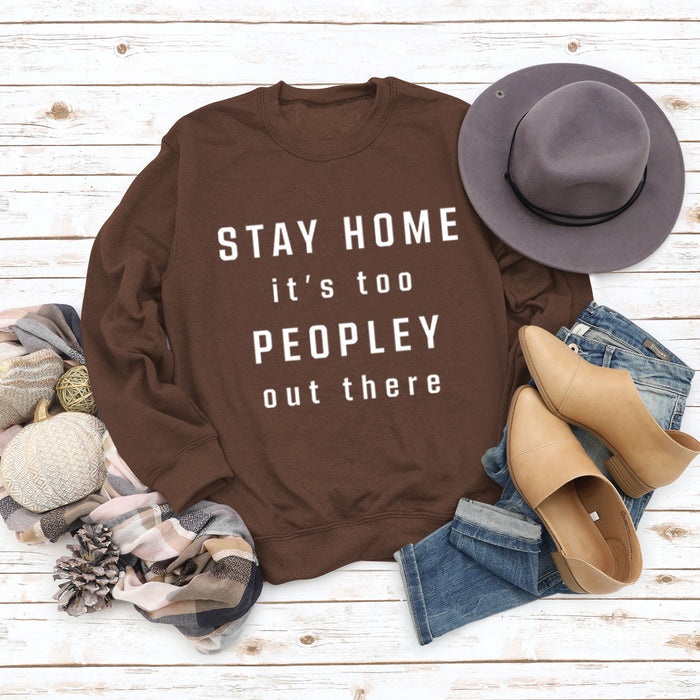 Coffee colored sweater (white font) / S