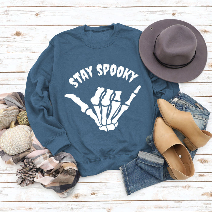 Blue sweater (white font) / S