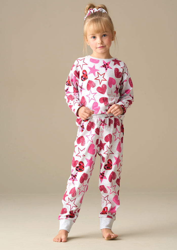 Stella Grey Heart and Star Leopard PJs