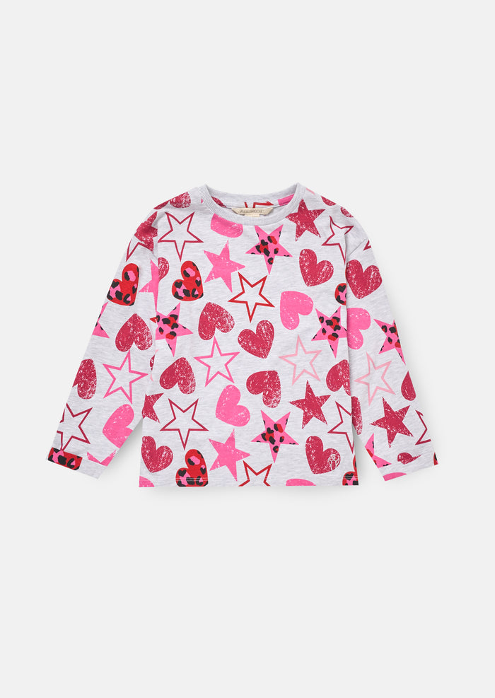 Stella Grey Heart and Star Leopard PJs