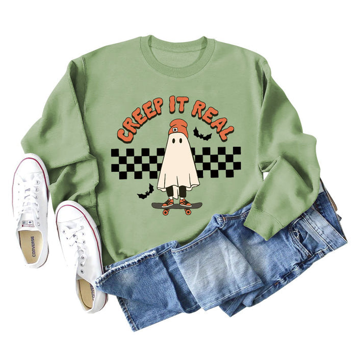 Olive green sweater (black word color picture) / S