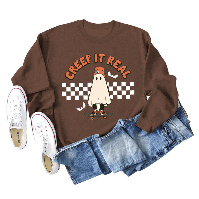 STOCK CREEP IT REAL GHOST BAT NEW CREWNECK LONG-SLEEVED PLUS-SIZE SWEATSHIRT